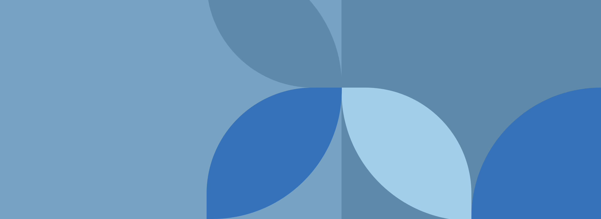 Different shapes in shades of blue.