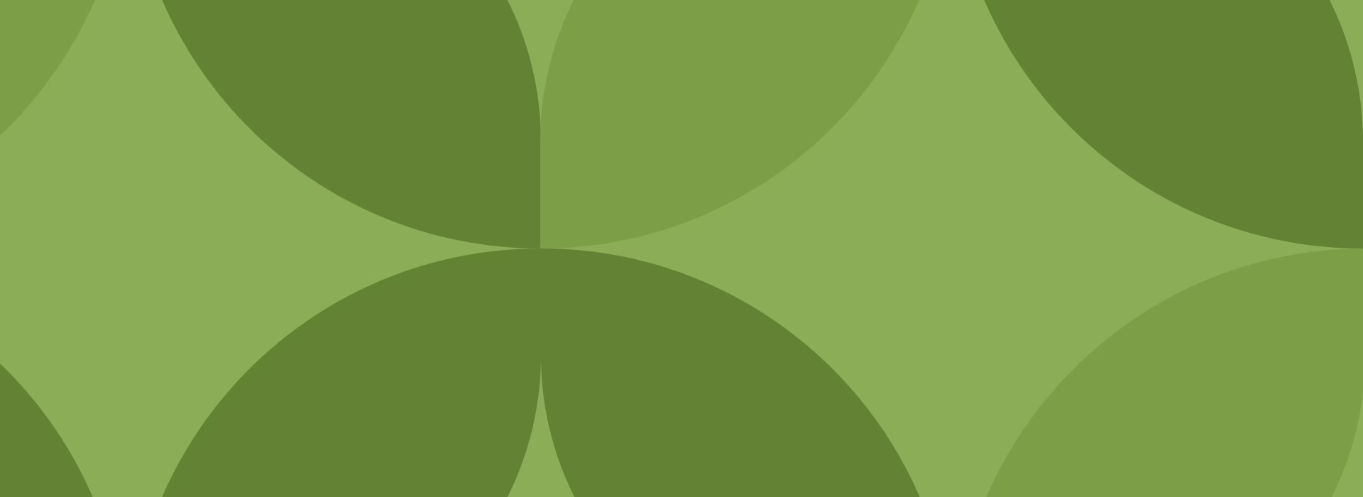 Different shapes in shades of green.